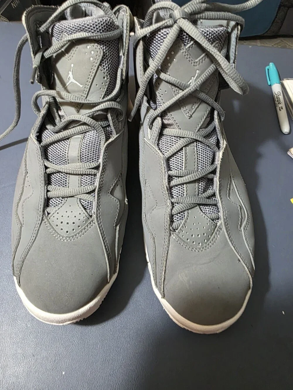 Jordan True Flight Men’s Grey High-Top Sneakers Size 10m.